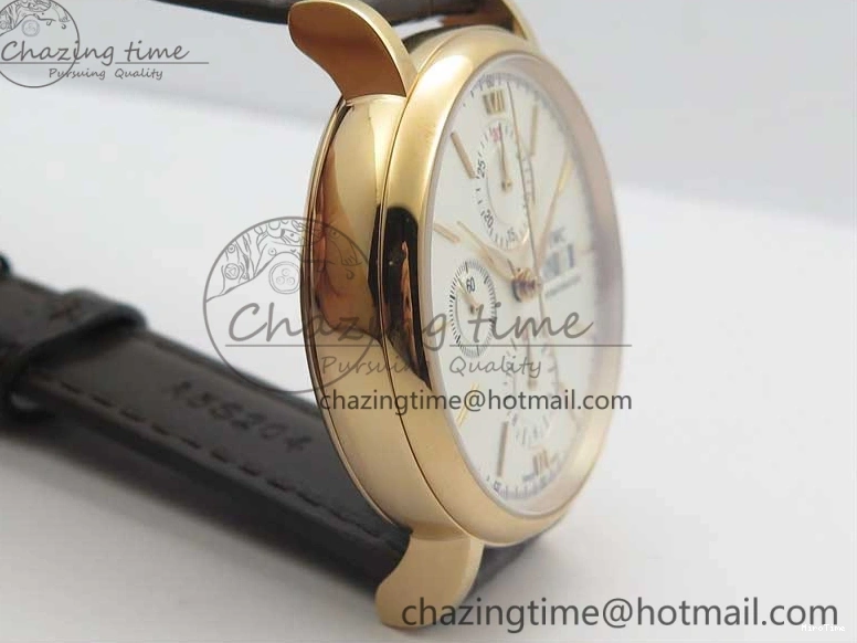 MIROTIME 0220 Efficient Portofino Chrono RG ZF 1:1 Best Edition White Dial on Brown Leather Strap A 7151